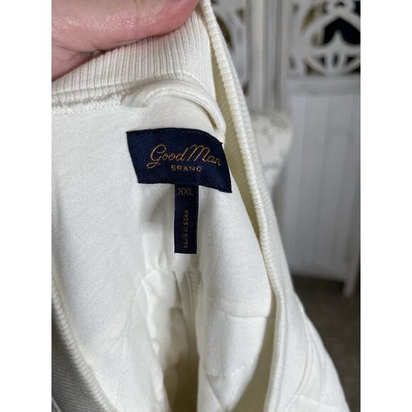 Good Man Brand Cream White Men’s Full Zip Quilted Sweater Jacket Size XXL - Picture 4 of 8